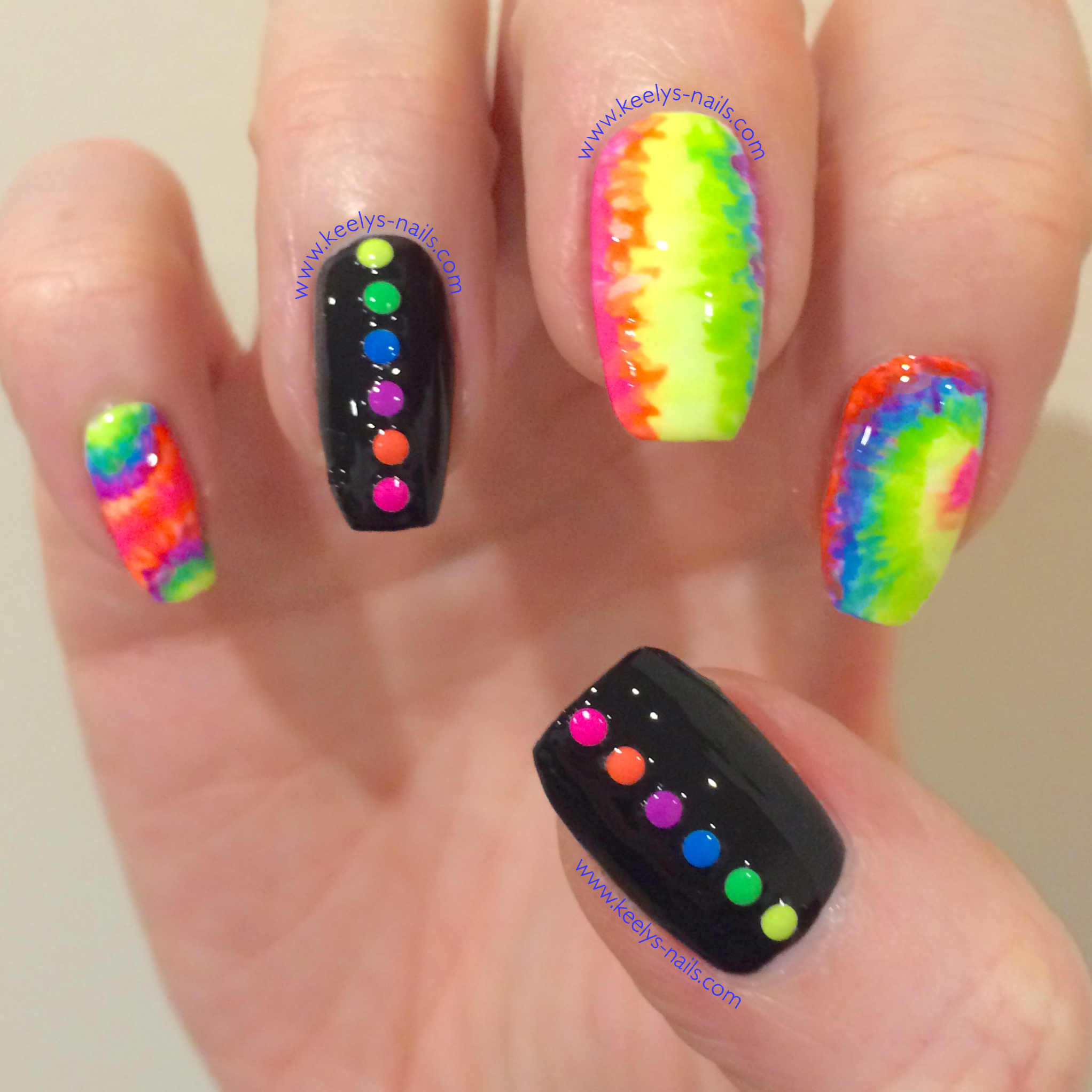 New Year Neon by Keely's Nails