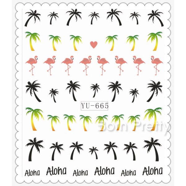 BPS Hawaii Palm Trees Water Decals