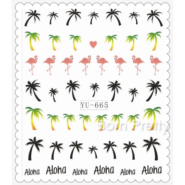 BPS Hawaii Palm Trees Water Decals