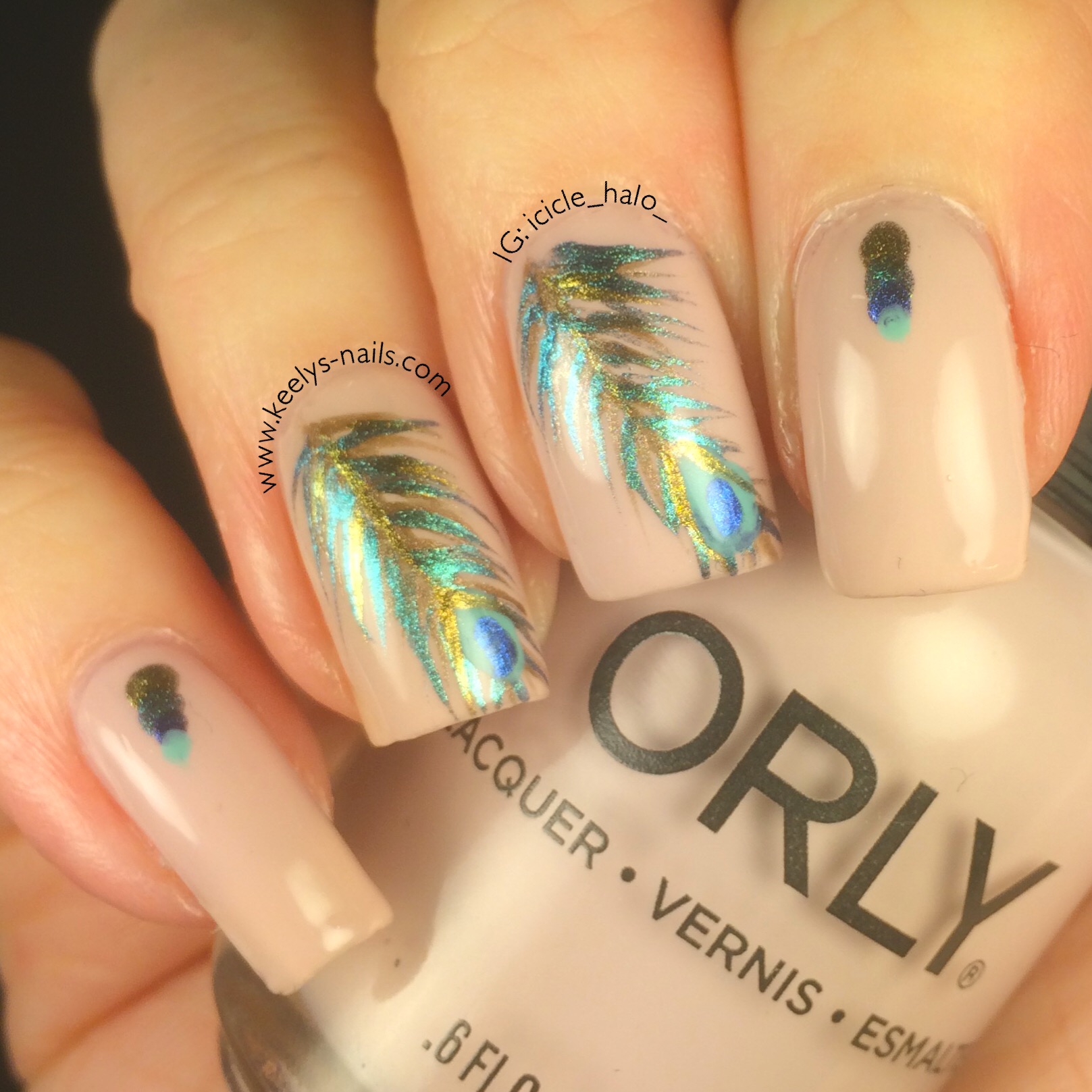 Freehand peacock feather maniswap