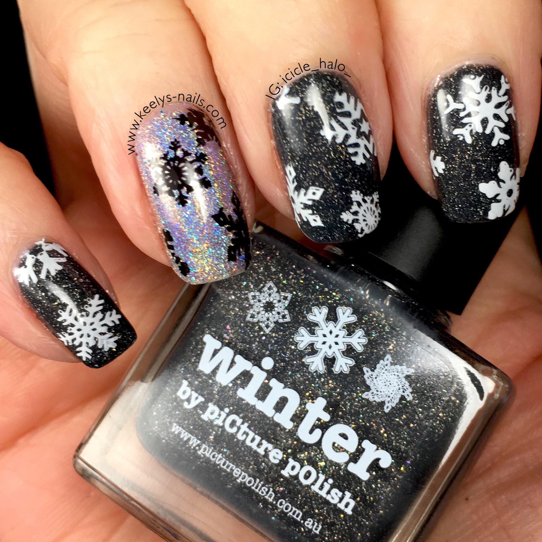 Winter Snowflakes Nail Art | Keely's Nails