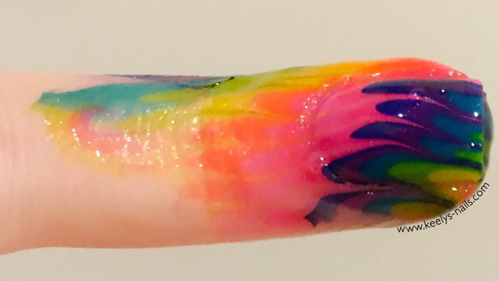 Make average nail art awesome: rainbow watermarble