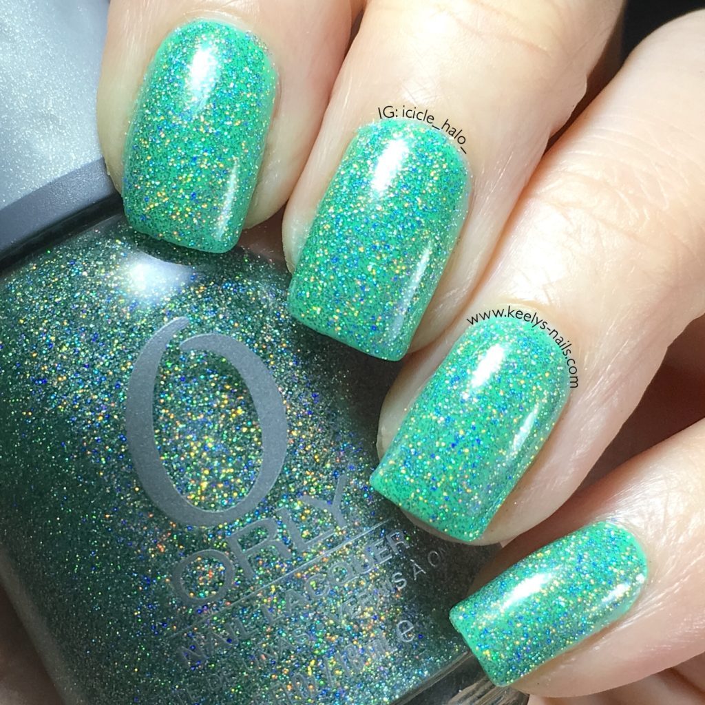 Best Glitter Polish Orly Sparkling Garbage over Vintage (left hand)