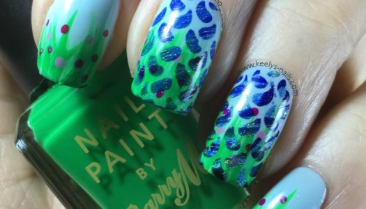 April Showers Watermarble Nail Art