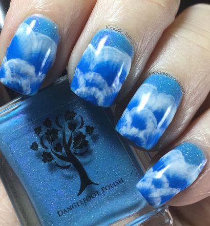 Flat brush one stroke nail art left hand 1