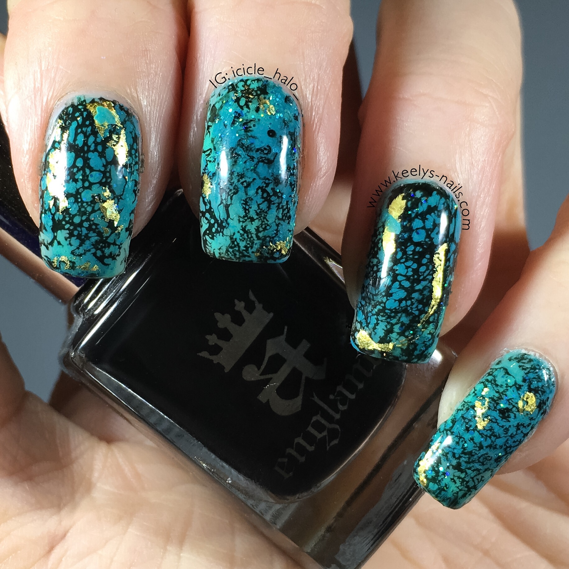 Turquoise Nail Art Tutorial (long nails)
