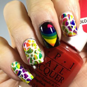 Rainbow Pride Nails for Orlando right hand