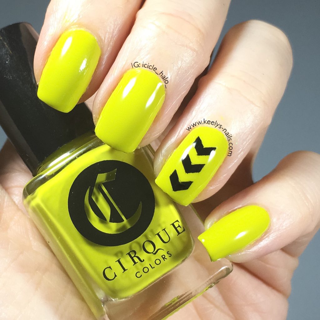 Cirque Hustle left hand nail art