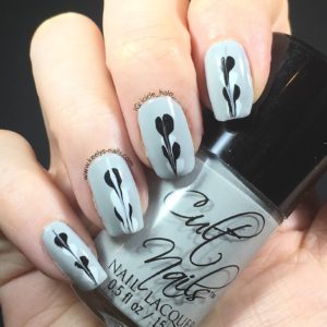 Drag Marble nail art right hand