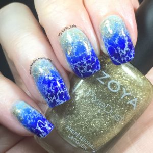 Beach Watermarble Nail Art right hand