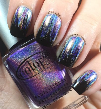 Holographic Waterfall Nail Art left hand