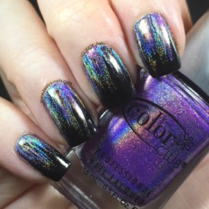 Holographic Waterfall Nail Art right hand