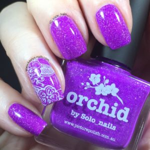 Picture Polish Orchid with nail art