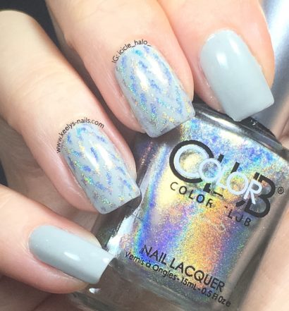 Grey and silver Chevron nail art