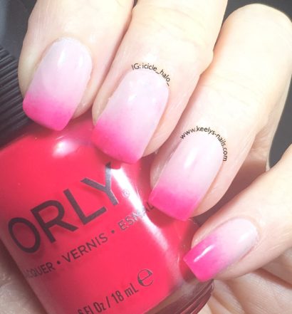 Nude and Neon French Tip left hand