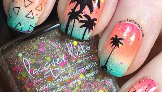 Miami Clubbing Sunset Palms Nail Art