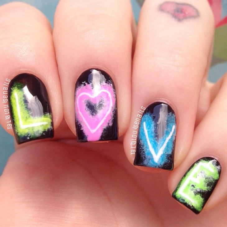 TaliaLouiseNails Neon Love nail art