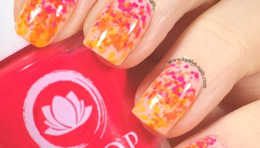 Gradient Splatter nail art easy stamped design