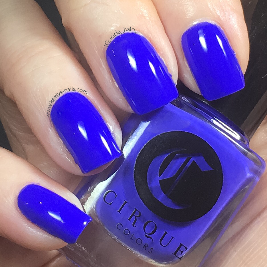 Cirque Rehab swatch neon blue right hand