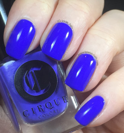 Cirque Rehab swatch Perfect Neon Blue Polish left hand