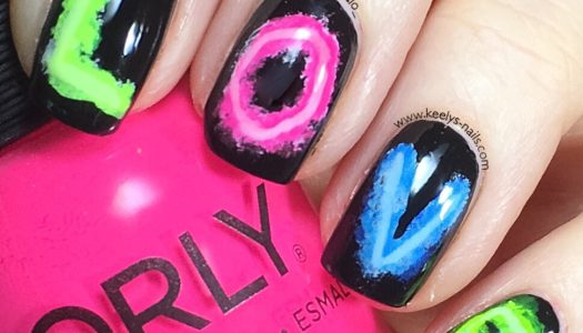 Neon Love nail art Maniswap with TaliaLouiseNails