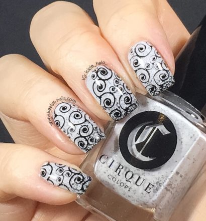 Stormy Swirly Nail Art Stamping with Cirque polish