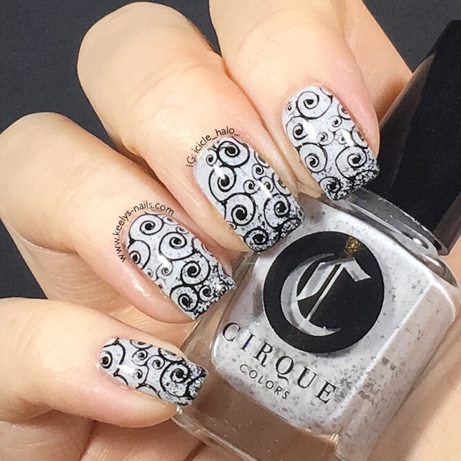 Stormy Swirly Nail Art Stamping with Cirque polish