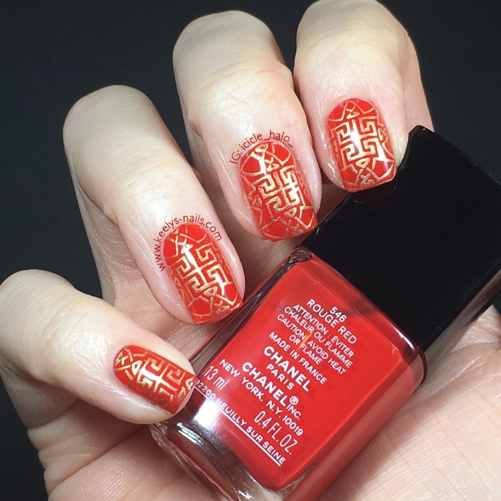 Chanel Rouge Red 546 nail art