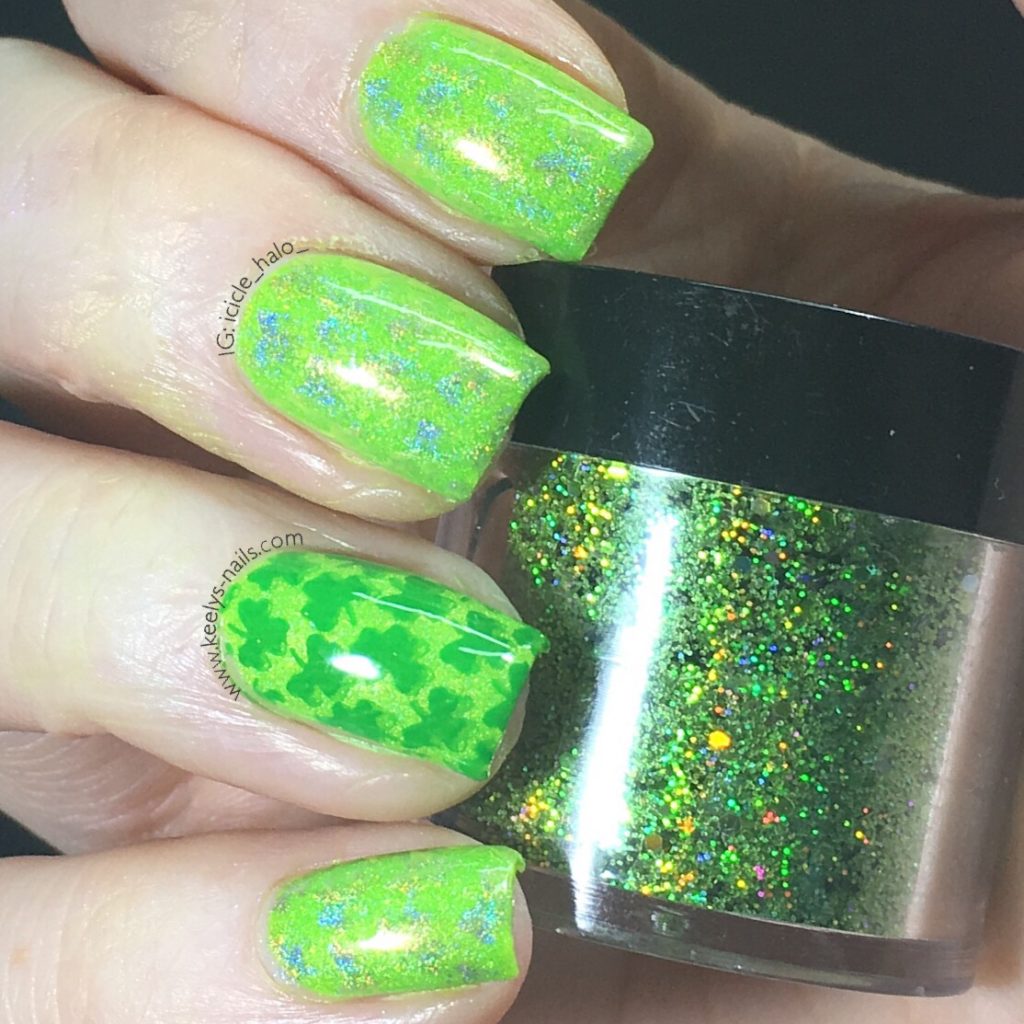 Easy stamped St Patrick's Day nail art
