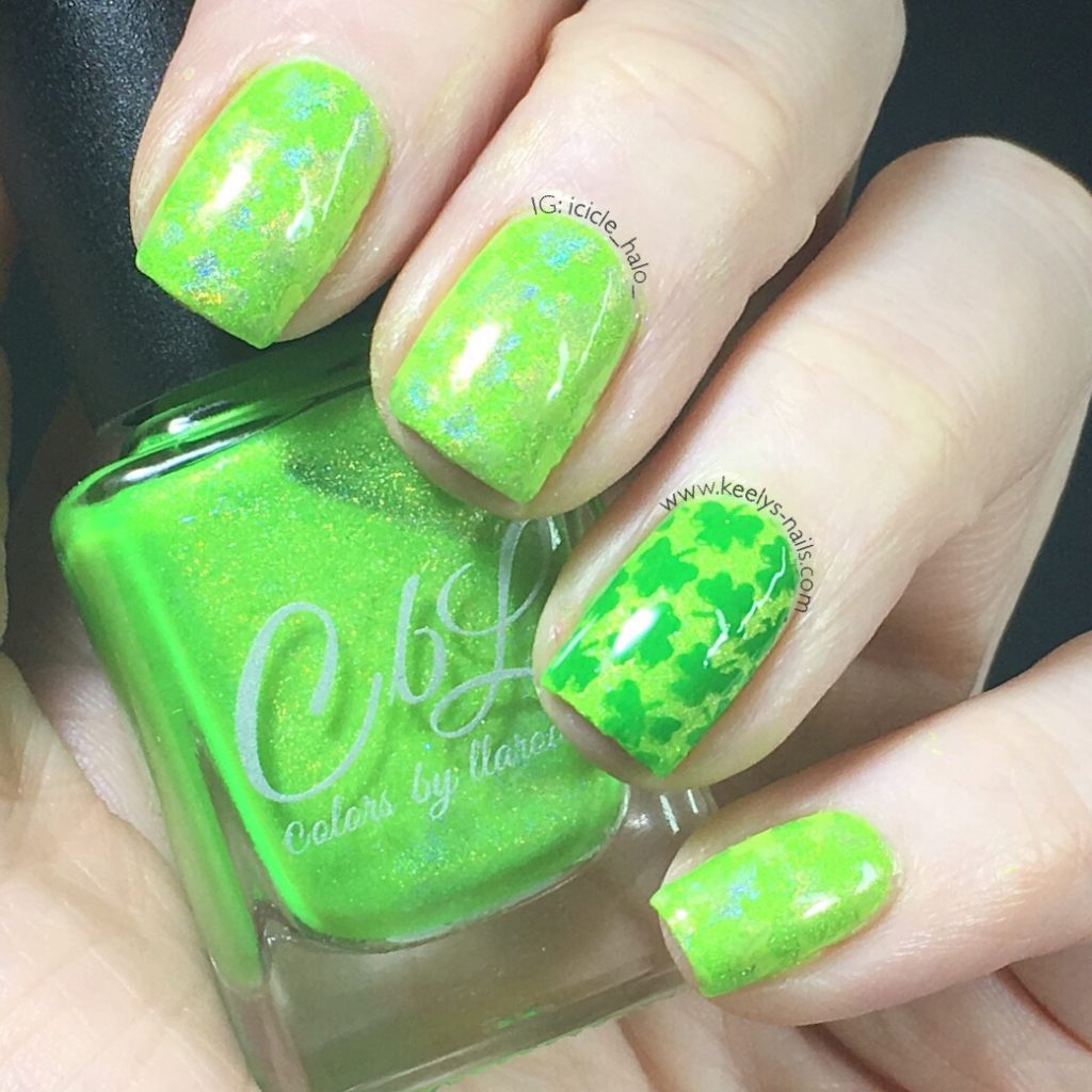 St Patrick's Day nail art - easy stamped design
