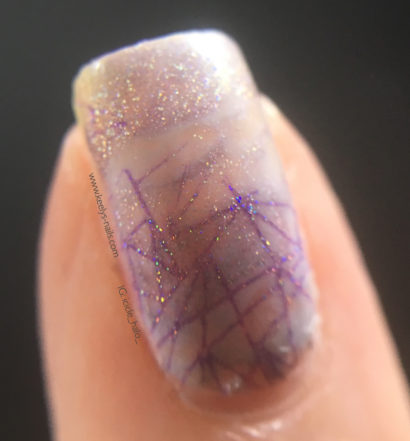 Amethyst Crystal Nail Art macro with stamping