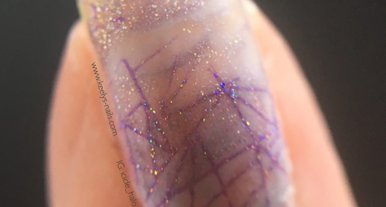 Amethyst Crystal Nail Art macro with stamping