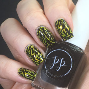 Electric Nail Art using MoYou London stamping plate