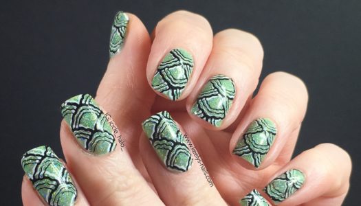 Glitter Mermaid Tail Nail Art Mint Green