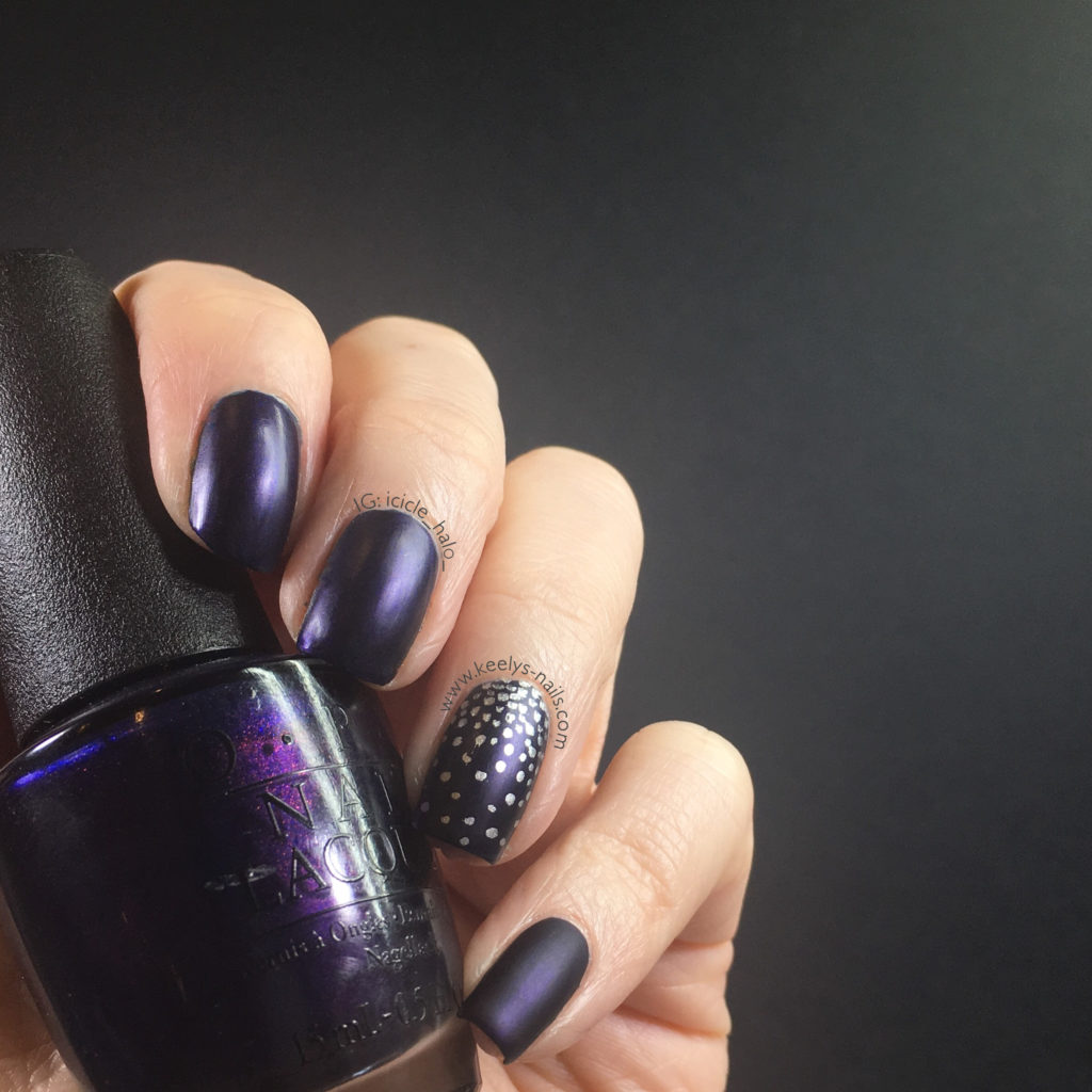OPI Russian Navy easy nail art matte navy blue - Keely's Nails