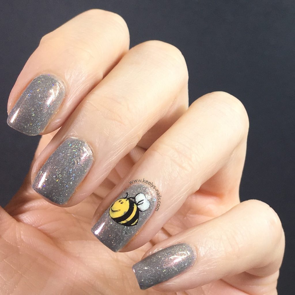 Worker Bee nail art for Manchester stamping decals - Keely's Nails