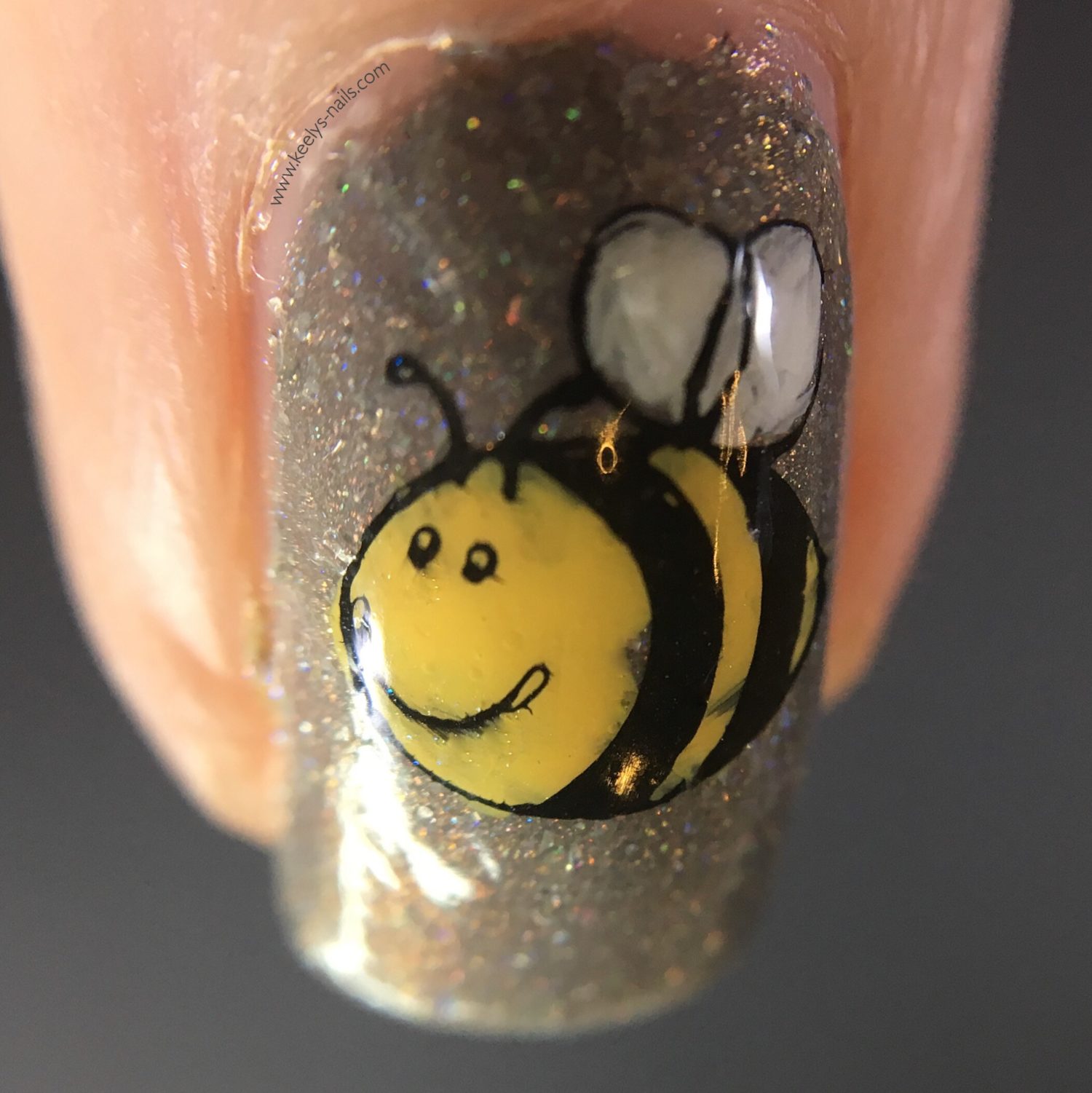 Worker Bee nail art for Manchester macro