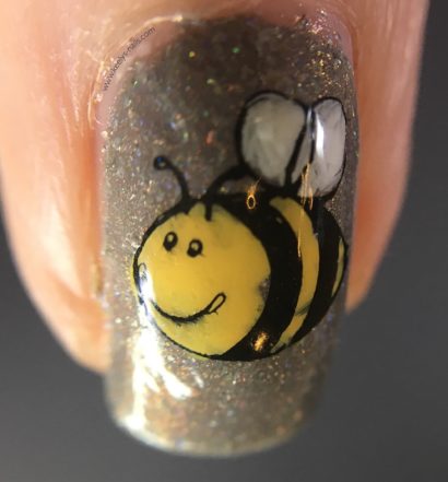 Worker Bee nail art for Manchester macro
