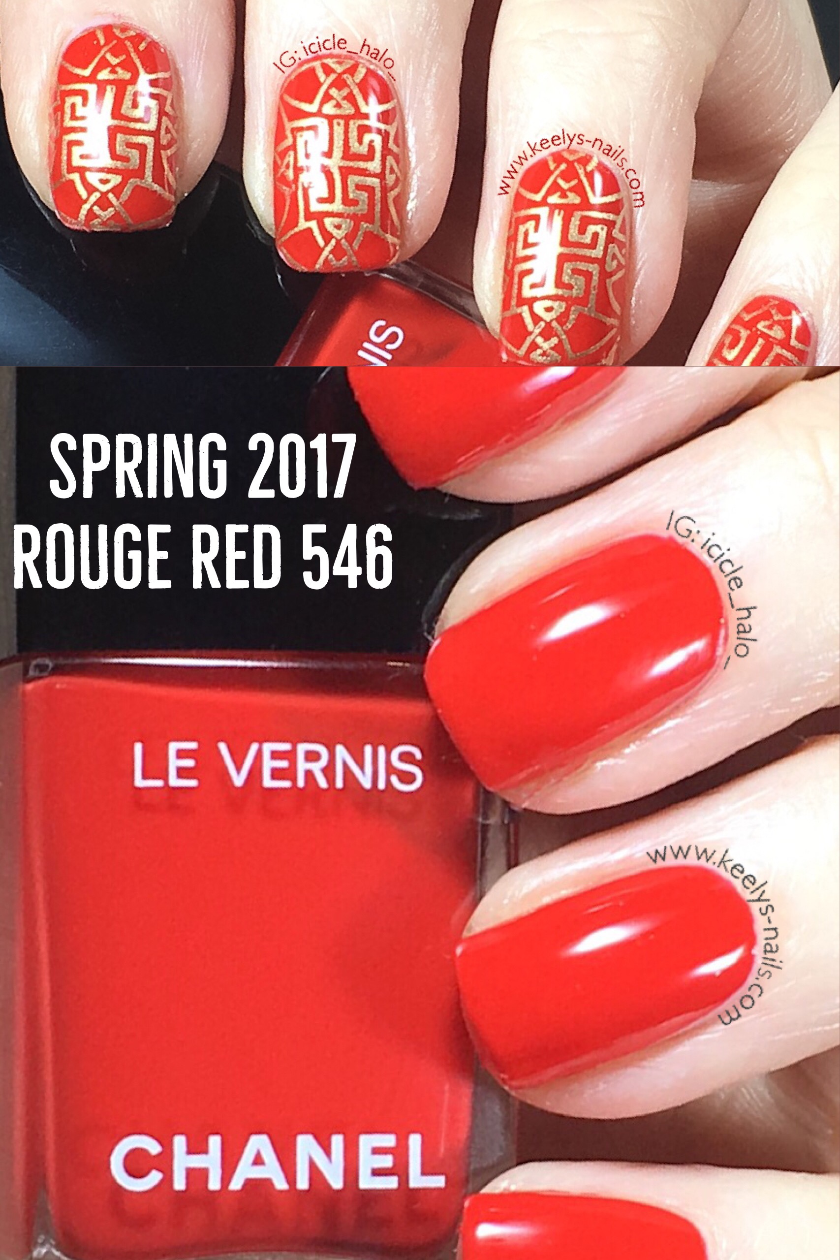 Swatch: Chanel Rouge Red 546 Spring 2017 - Keely's Nails