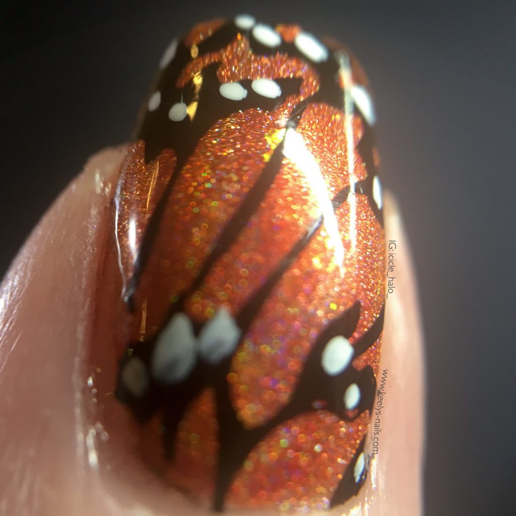 Monarch Butterfly holo nail design | Keely's Nails