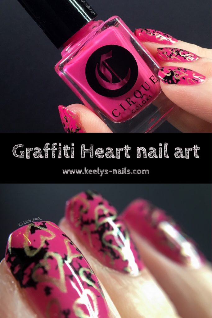 Graffiti Hearts stamping nail art | Pinterest | Keely's Nails