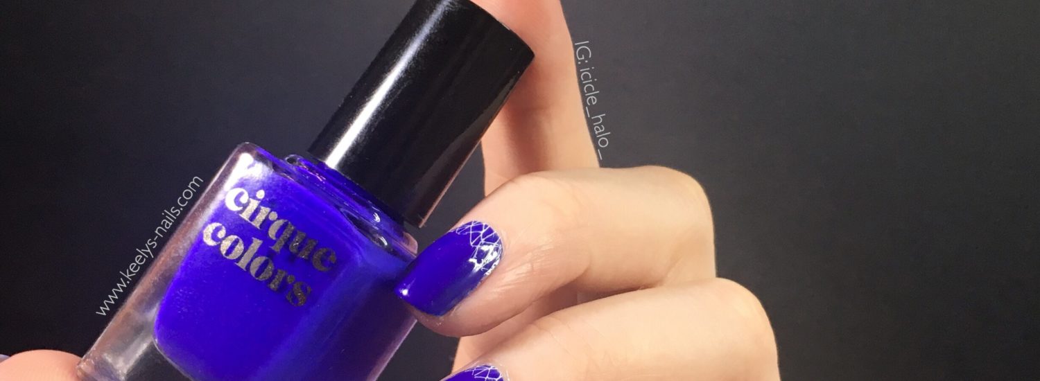 Cirque One Night Stand with blue nail art