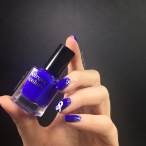 Cirque One Night Stand with blue nail art