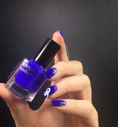 Cirque One Night Stand with blue nail art