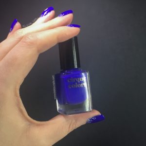 White and blue nail art with Cirque One Night Stand