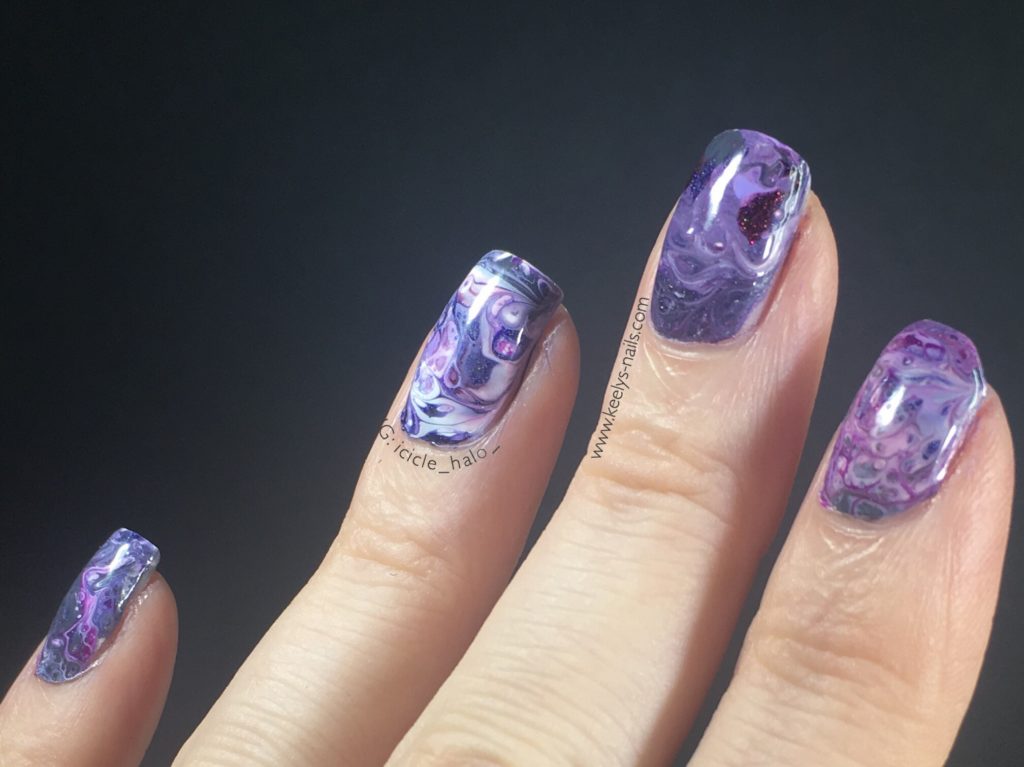 Fluid nail art - left fingers
