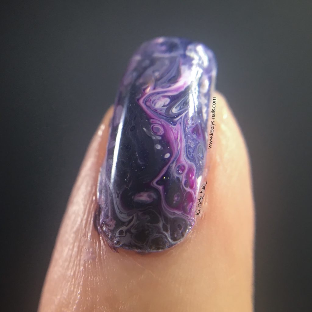 Fluid nail art - left hand little macro
