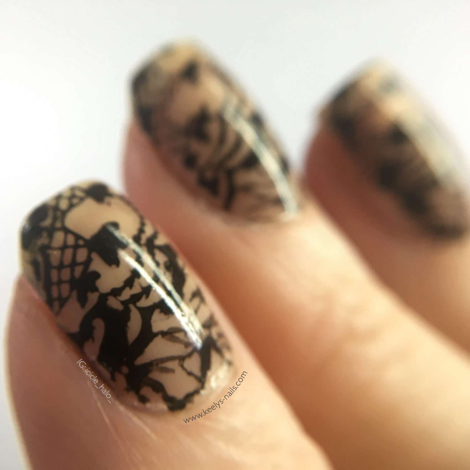 Lace nail art inspired by Wingz