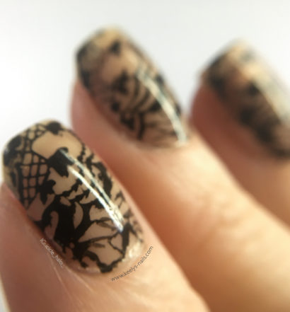 Lace nail art inspired by Wingz