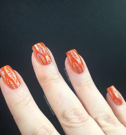 Autumn nail art on my right hand